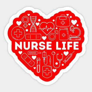 Nurse Life Heart Shape Nursing Week RN LPN CNA Healthcare Sticker